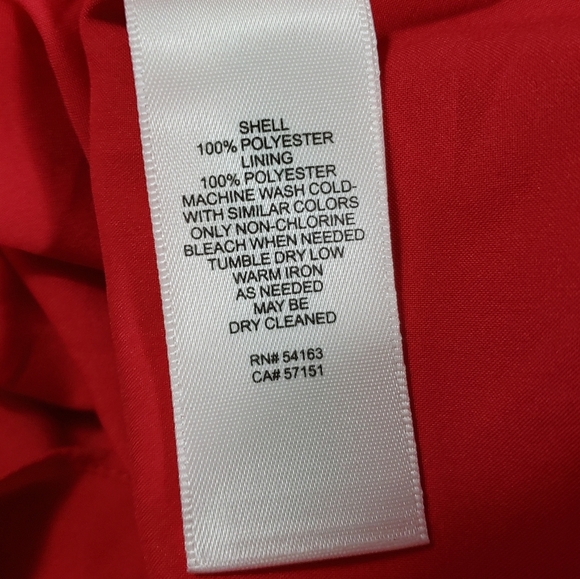 Eliza J Red Floral Print Mini Dress Size 14 Mock Neck Open Back Bow Feminine - Picture 12 of 15